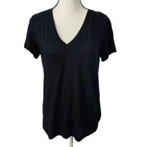 Madewell Cotton V Neck Black Short Sleeve T-Shirt Size S #1377